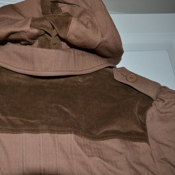 Spring Jacket with Corduroy Trim & Removable Hood - Picture 5 of 5